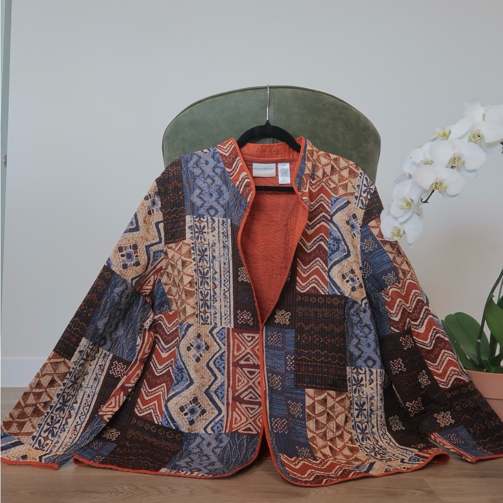 Alfred Dunner Multicolor Patchwork Open Front Jac… - image 1